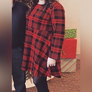 Red and Black Plaid Dress